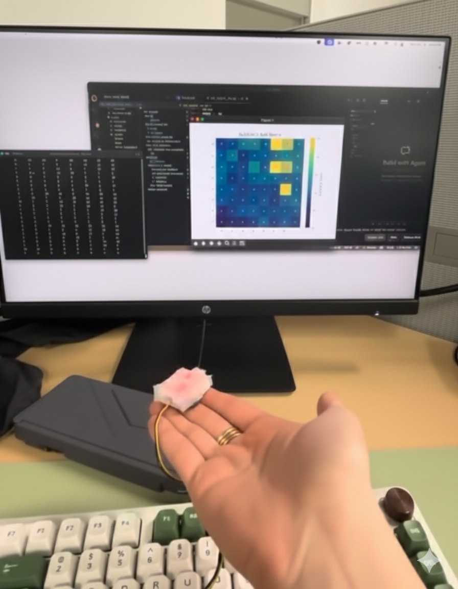 TouchIQ dual-modality tactile sensor on Unitree H1 Inspire hand